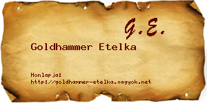 Goldhammer Etelka névjegykártya